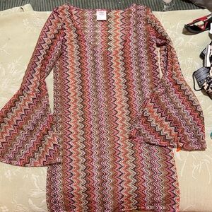 Multicolor Zigzag Mess Mini Dress